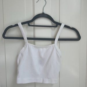 Ribbed white tank top